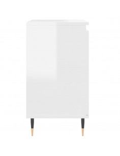Armadietto Bagno Bianco Lucido 58x33x60cm in Legno Multistrato