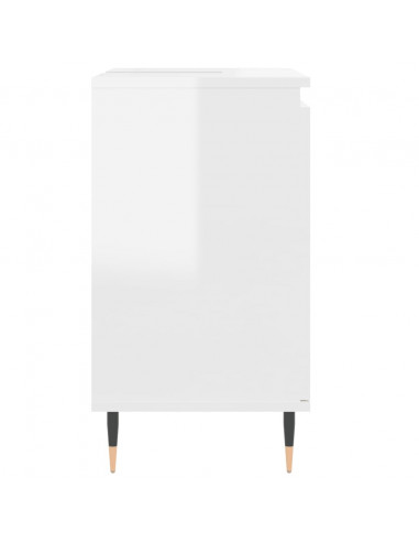 Armadietto Bagno Bianco Lucido 58x33x60cm in Legno Multistrato