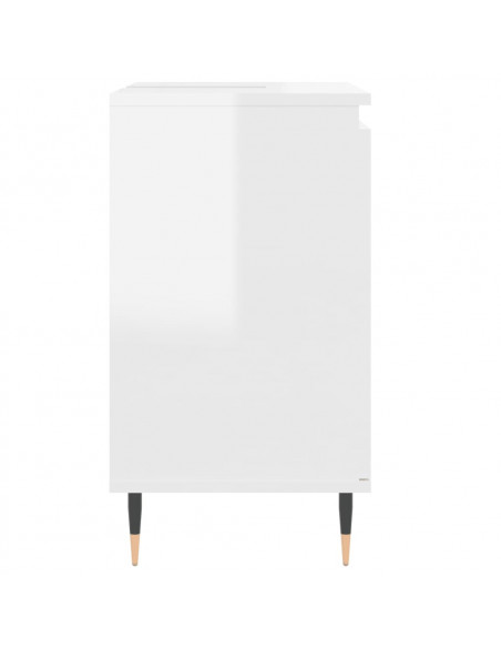 Armadietto Bagno Bianco Lucido 58x33x60cm in Legno Multistrato