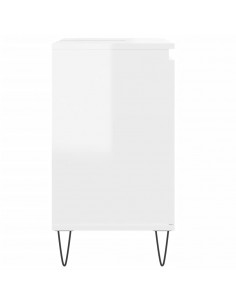 Armadietto Bagno Bianco Lucido 58x33x60cm in Legno Multistrato