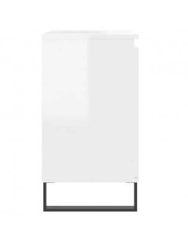 Armadietto Bagno Bianco Lucido 58x33x60cm in Legno Multistrato