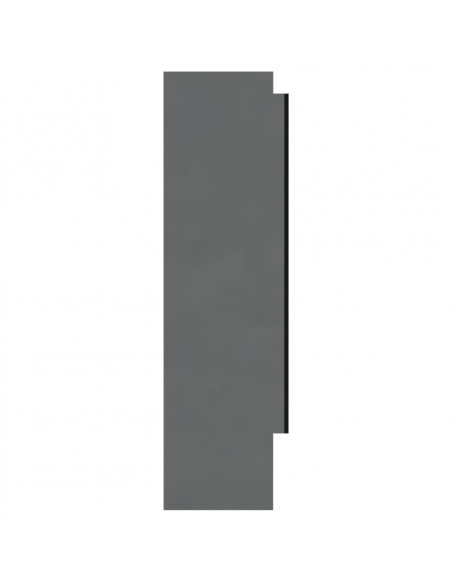 Armadietto Bagno con Specchio 80x15x60 cm in MDF Grigio Lucido
