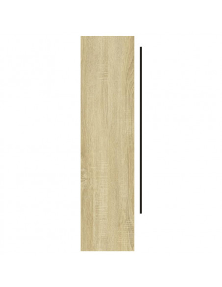 Armadietto Bagno con Specchio 80x15x60cm in MDF Bianco e Rovere