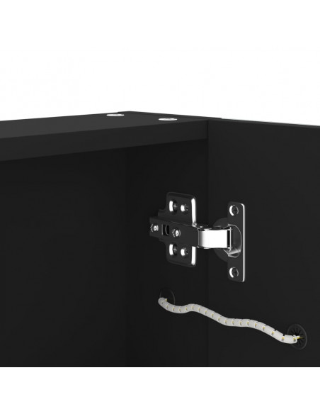 Armadietto Bagno con Specchio e LED 80x12,2x68 cm