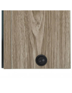 Armadietto Bagno con Specchio e LED 89x14x62 cm Rovere