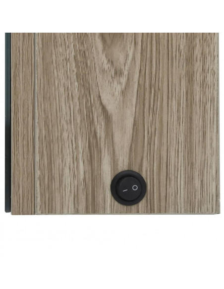Armadietto Bagno con Specchio e LED 89x14x62 cm Rovere