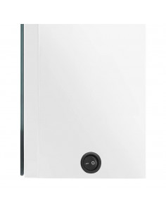 Armadietto Bagno con Specchio e LED Bianco Lucido 50x13x70 cm