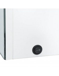 Armadietto Bagno con Specchio e LED Bianco Lucido 89x14x62 cm