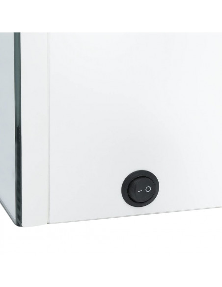 Armadietto Bagno con Specchio e LED Bianco Lucido 89x14x62 cm