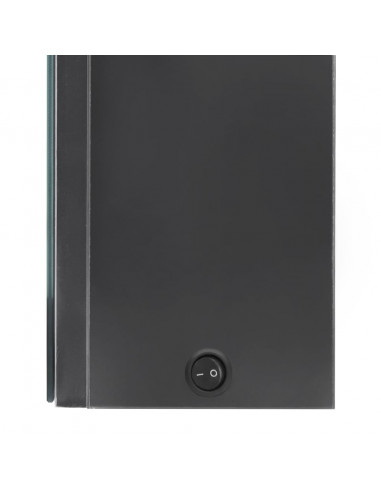 Armadietto Bagno con Specchio e LED Grigio 80x12x68 cm