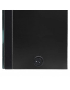 Armadietto Bagno con Specchio e LED Nero Lucido 50x14x60 cm