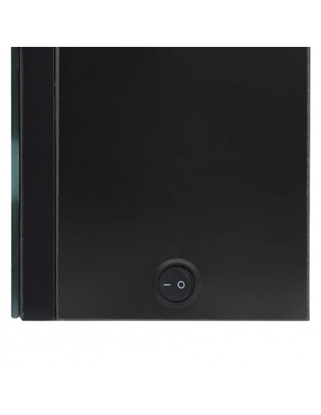 Armadietto Bagno con Specchio e LED Nero Lucido 89x14x62 cm