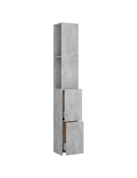 Armadietto Bagno Grigio Cemento 25x26,5x170cm Legno Multistrato