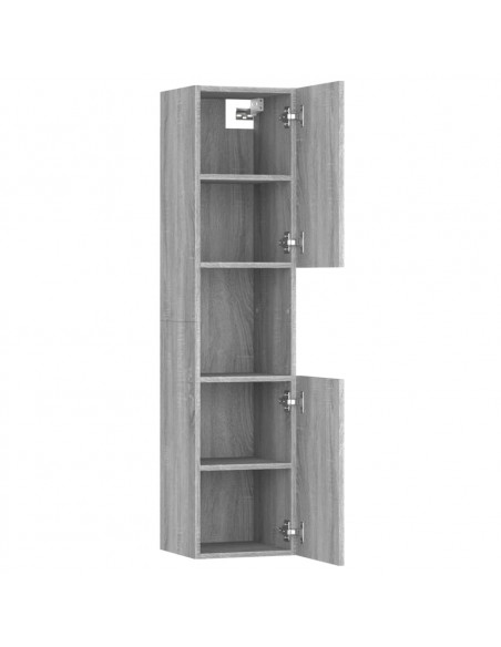 Armadietto Bagno Grigio Sonoma 30x30x130cm in Legno Multistrato