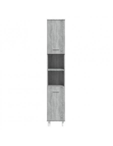 Armadietto Bagno Grigio Sonoma 30x30x179cm in Legno Multistrato