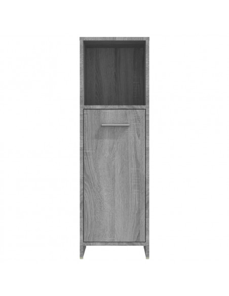 Armadietto Bagno Grigio Sonoma 30x30x95 cm in Legno Multistrato