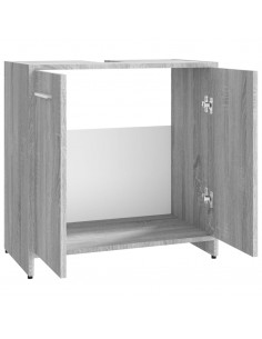 Armadietto Bagno Grigio Sonoma 60x33x60 cm in Legno Multistrato