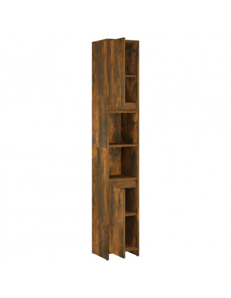 Armadietto Bagno Rovere Fumo 30x30x183,5cm Legno Ingegnerizzato