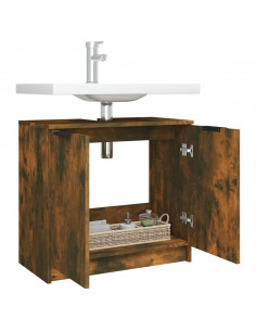 Armadietto Bagno Rovere Fumo 64,5x33,5x59 cm Legno Multistrato