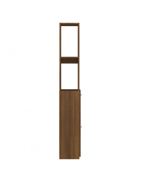 Armadietto Bagno Rovere Marrone 25x26,5x170cm Legno Multistrato