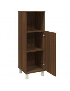 Armadietto Bagno Rovere Marrone 30x30x95cm in Legno Multistrato