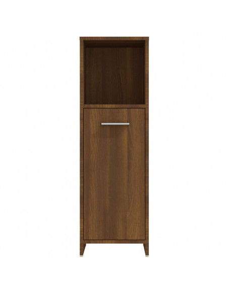 Armadietto Bagno Rovere Marrone 30x30x95cm in Legno Multistrato
