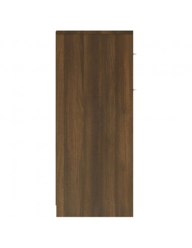 Armadietto Bagno Rovere Marrone 60x33x80cm Legno Ingegnerizzato