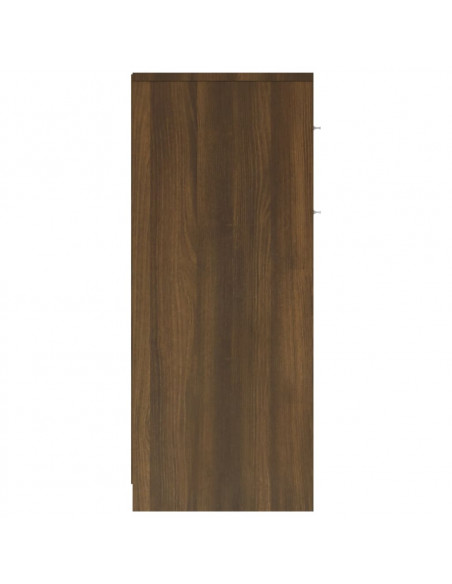 Armadietto Bagno Rovere Marrone 60x33x80cm Legno Ingegnerizzato