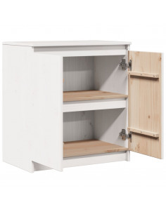 Armadietto Bianco 60x36x65 cm in Legno Massello di Pino