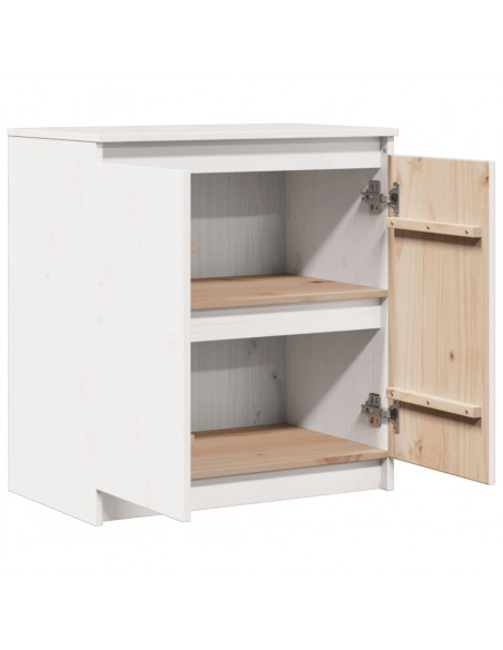 Armadietto Bianco 60x36x65 cm in Legno Massello di Pino