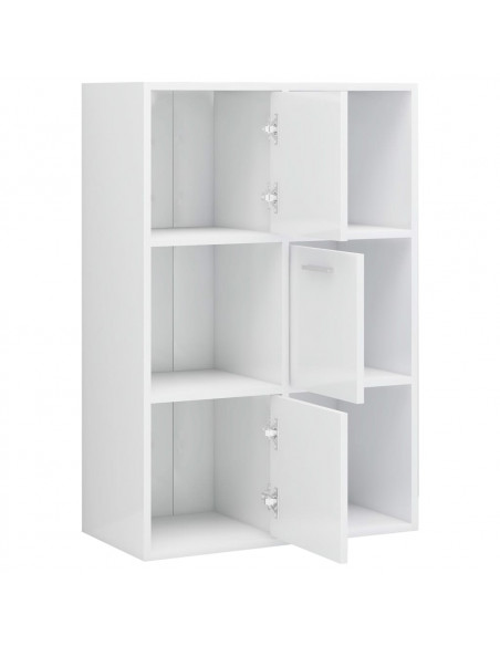 Armadietto Bianco Lucido 60x29,5x90 cm in Legno Multistrato