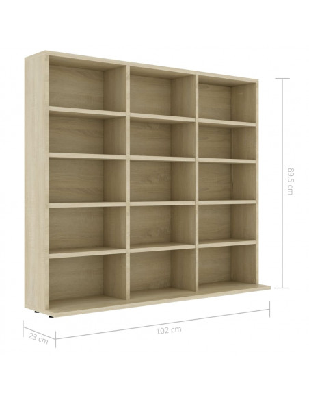 Armadietto CD Rovere Sonoma 102x23x89,5 cm in Legno Multistrato