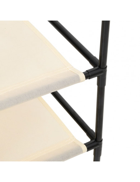 Armadietto con 4 Cesti in Tessuto Crema 63x30x71 cm Acciaio