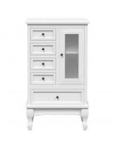 Armadietto con 5 Cassetti e 2 Ripiani Bianco