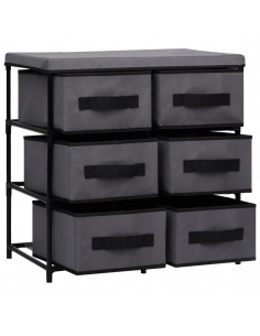 Armadietto con 6 Cassetti 55x29x55 cm Grigio in Acciaio
