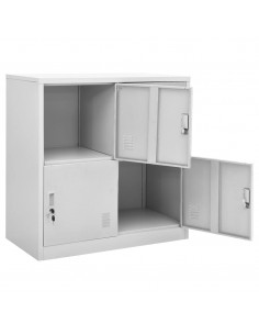 Armadietto con Chiave Grigio Chiaro 90x45x92,5 cm in Acciaio