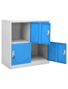 Armadietto con Chiave Grigio Chiaro e Blu 90x45x92,5 cm Acciaio