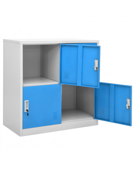 Armadietto con Chiave Grigio Chiaro e Blu 90x45x92,5 cm Acciaio