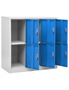 Armadietto con Chiave Grigio Chiaro e Blu 90x45x92,5 cm Acciaio