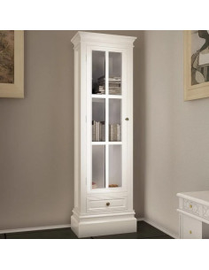 Armadietto con Libreria Elegante con 3 Scaffali Bianco in Legno