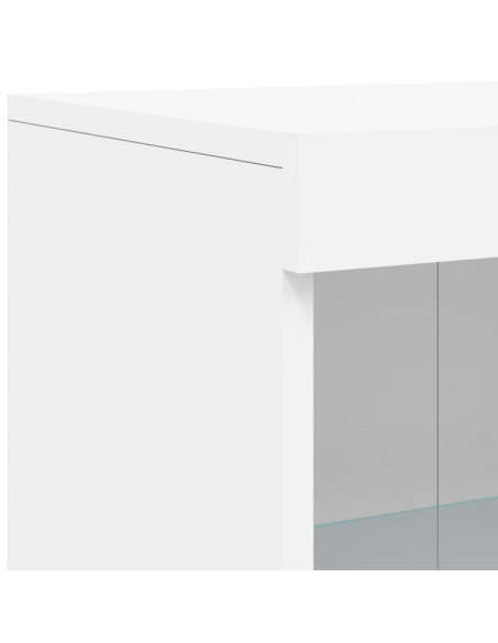 Armadietto con Luci LED Bianco in Legno Multistrato