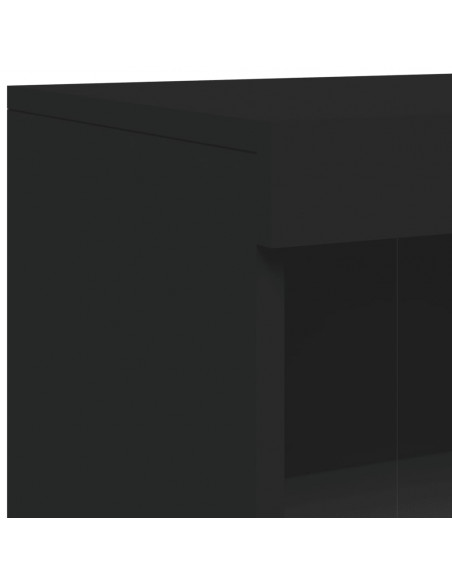 Armadietto con Luci LED Nero in Legno Multistrato