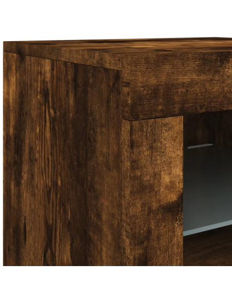 Armadietto con Luci LED Rovere Fumo in Legno Multistrato