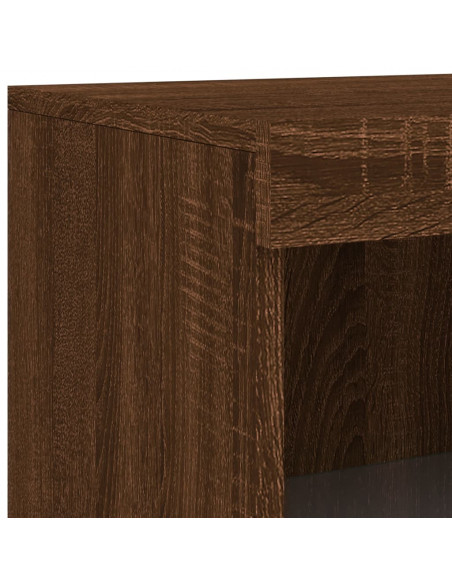 Armadietto con Luci LED Rovere Marrone in Legno Multistrato
