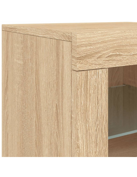 Armadietto con Luci LED Rovere Sonoma in Legno Multistrato