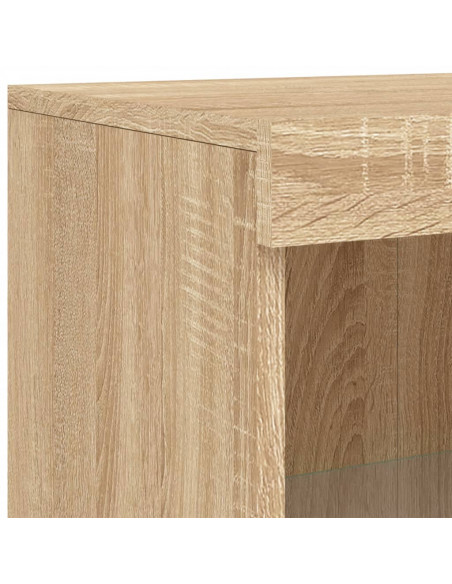 Armadietto con Luci LED Rovere Sonoma in Legno Multistrato