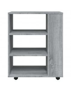 Armadietto con Ruote Grigio Sonoma 60x35x75cm Legno Multistrato