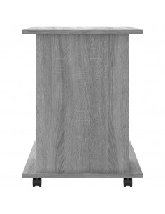 Armadietto con Ruote Grigio Sonoma 60x45x60cm Legno Multistrato