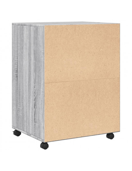 Armadietto con Ruote Grigio Sonoma 60x48x81cm in Truciolato
