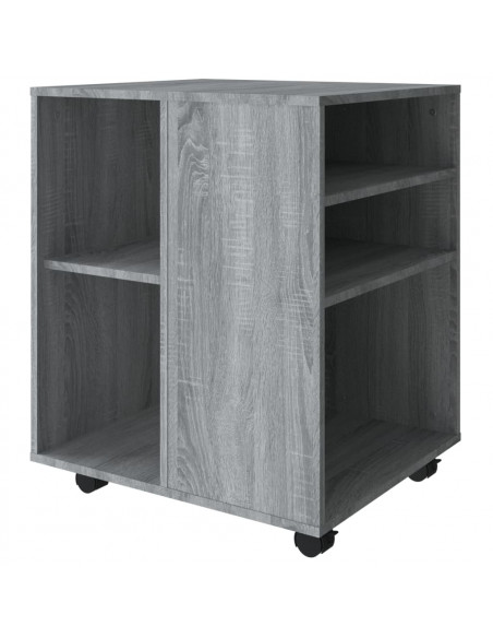 Armadietto con Ruote Grigio Sonoma 60x53x72cm Legno Multistrato